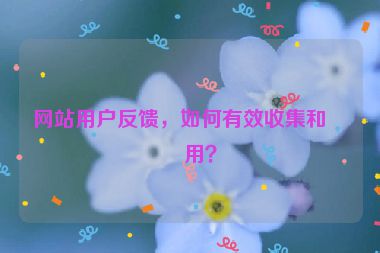 網(wǎng)站用戶反饋，如何有效收集和利用？