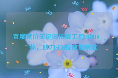 百度競(jìng)價(jià)關(guān)鍵詞拓展工具TOP10推薦，助力SEM投放更精準(zhǔn)