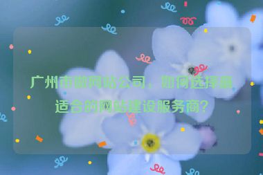 廣州市做網(wǎng)站公司，如何選擇最適合的網(wǎng)站建設(shè)服務(wù)商？