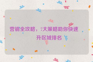 營銷全攻略，7大策略助你快速提升區(qū)域排名