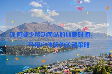如何減少移動(dòng)網(wǎng)站的加載時(shí)間，提升用戶體驗(yàn)的關(guān)鍵策略