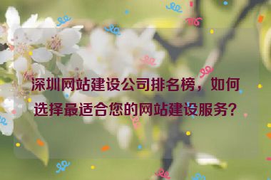 深圳網(wǎng)站建設(shè)公司排名榜，如何選擇最適合您的網(wǎng)站建設(shè)服務(wù)？