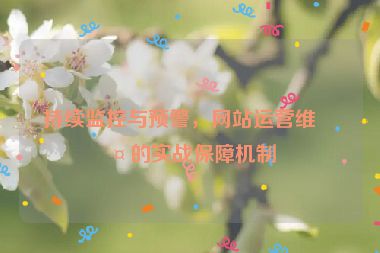 持續(xù)監(jiān)控與預(yù)警，網(wǎng)站運(yùn)營(yíng)維護(hù)的實(shí)戰(zhàn)保障機(jī)制