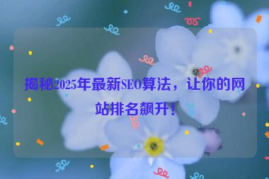揭秘2025年最新SEO算法，讓你的網(wǎng)站排名飆升！