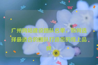 廣州網(wǎng)站建設(shè)團(tuán)隊名單，如何選擇最適合的團(tuán)隊打造您的線上品牌