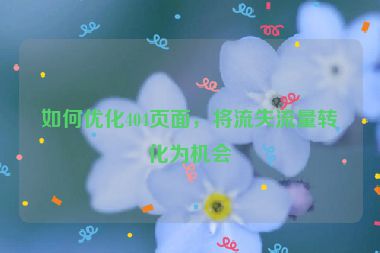 如何優(yōu)化404頁面，將流失流量轉化為機會