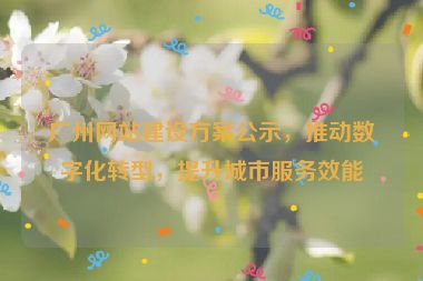 廣州網(wǎng)站建設(shè)方案公示，推動數(shù)字化轉(zhuǎn)型，提升城市服務(wù)效能