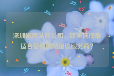 深圳做網(wǎng)站的公司，如何選擇最適合您的網(wǎng)站建設(shè)服務(wù)商？