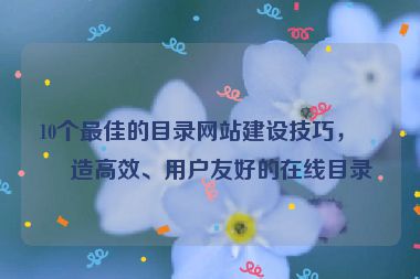 10個(gè)最佳的目錄網(wǎng)站建設(shè)技巧，打造高效、用戶友好的在線目錄