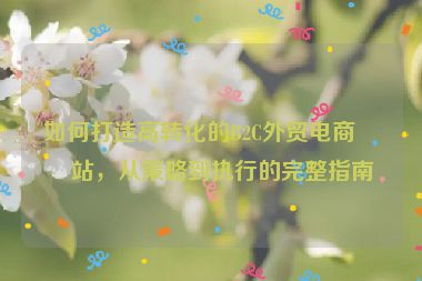如何打造高轉化的B2C外貿電商網站，從策略到執(zhí)行的完整指南