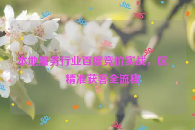 本地服務(wù)行業(yè)百度競(jìng)價(jià)實(shí)戰(zhàn)，區(qū)域精準(zhǔn)獲客全流程