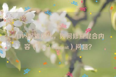 HTTPS配置優(yōu)化，如何修復(fù)混合內(nèi)容（Mixed Content）問題？