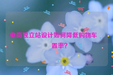 電商獨立站設計如何降低購物車棄置率？