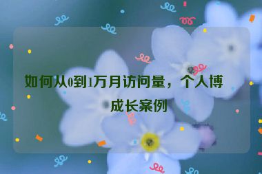 如何從0到1萬月訪問量，個(gè)人博客成長案例