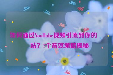 如何通過(guò)YouTube視頻引流到你的網(wǎng)站？7個(gè)高效策略揭秘