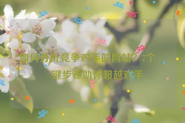 如何分析競(jìng)爭(zhēng)對(duì)手的網(wǎng)站？7個(gè)關(guān)鍵步驟助你超越對(duì)手