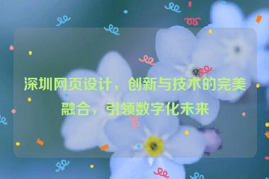 深圳網(wǎng)頁設(shè)計，創(chuàng)新與技術(shù)的完美融合，引領(lǐng)數(shù)字化未來