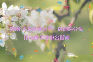美團(tuán)/大眾點評運(yùn)營，店鋪評分優(yōu)化與榜單沖排名指南