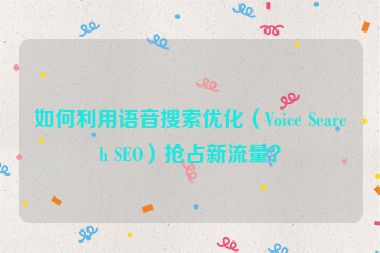 如何利用語(yǔ)音搜索優(yōu)化（Voice Search SEO）搶占新流量？
