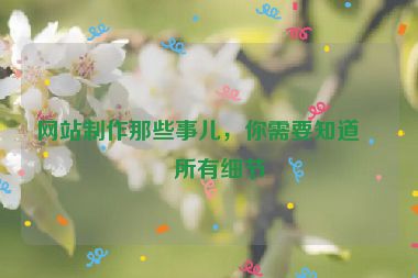 網(wǎng)站制作那些事兒，你需要知道的所有細(xì)節(jié)