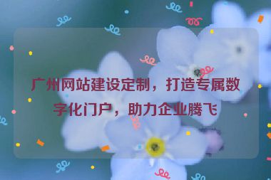 廣州網(wǎng)站建設(shè)定制，打造專屬數(shù)字化門戶，助力企業(yè)騰飛
