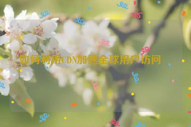 如何利用CDN加速全球用戶訪問？
