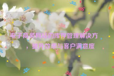 電子商務(wù)網(wǎng)站的庫存管理解決方案，提升效率與客戶滿意度