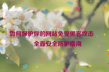 如何保護(hù)你的網(wǎng)站免受黑客攻擊？全面安全防護(hù)指南
