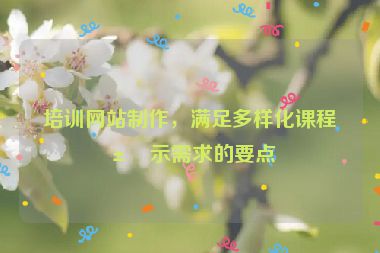 培訓(xùn)網(wǎng)站制作，滿足多樣化課程展示需求的要點(diǎn)