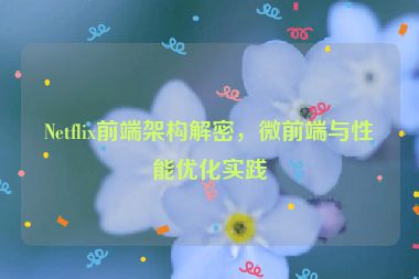 Netflix前端架構(gòu)解密，微前端與性能優(yōu)化實(shí)踐
