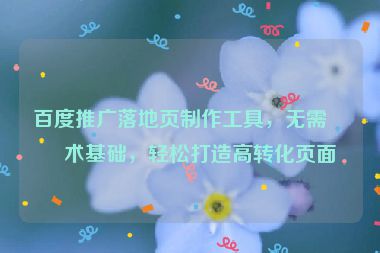 百度推廣落地頁(yè)制作工具，無(wú)需技術(shù)基礎(chǔ)，輕松打造高轉(zhuǎn)化頁(yè)面
