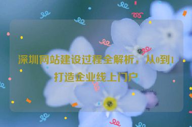 深圳網(wǎng)站建設(shè)過程全解析，從0到1打造企業(yè)線上門戶