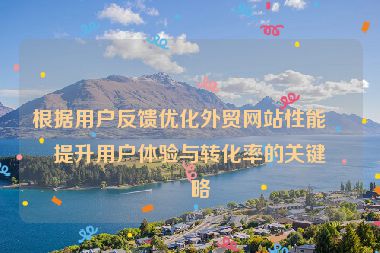 根據(jù)用戶反饋優(yōu)化外貿(mào)網(wǎng)站性能，提升用戶體驗(yàn)與轉(zhuǎn)化率的關(guān)鍵策略