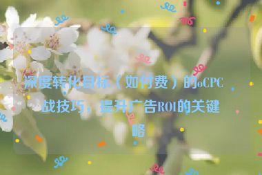 深度轉(zhuǎn)化目標（如付費）的oCPC實戰(zhàn)技巧，提升廣告ROI的關(guān)鍵策略