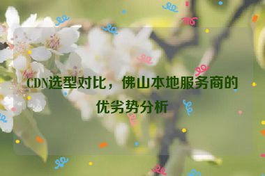 CDN選型對比，佛山本地服務(wù)商的優(yōu)劣勢分析