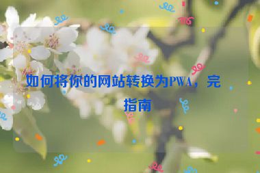 如何將你的網(wǎng)站轉(zhuǎn)換為PWA，完整指南