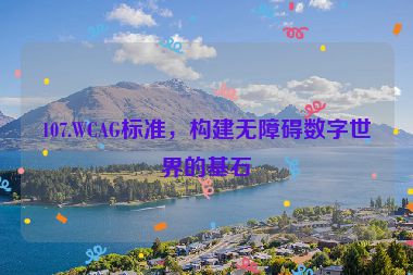 107.WCAG標(biāo)準(zhǔn)，構(gòu)建無(wú)障礙數(shù)字世界的基石