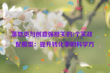 落地頁與創(chuàng)意強相關(guān)的3個實戰(zhàn)匹配模型：提升轉(zhuǎn)化率的科學(xué)方法