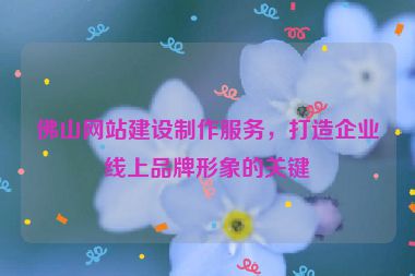 佛山網(wǎng)站建設(shè)制作服務(wù)，打造企業(yè)線上品牌形象的關(guān)鍵