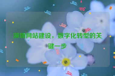 深圳網(wǎng)站建設(shè)，數(shù)字化轉(zhuǎn)型的關(guān)鍵一步