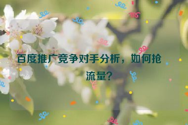 百度推廣競爭對手分析，如何搶占流量？