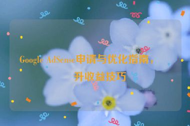 Google AdSense申請與優(yōu)化指南，提升收益技巧