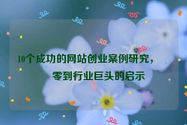10個(gè)成功的網(wǎng)站創(chuàng)業(yè)案例研究，從零到行業(yè)巨頭的啟示