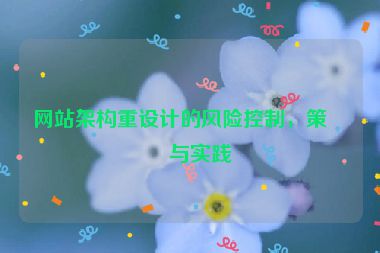 網(wǎng)站架構(gòu)重設(shè)計的風險控制，策略與實踐