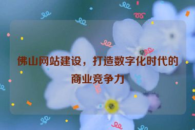 佛山網(wǎng)站建設(shè)，打造數(shù)字化時(shí)代的商業(yè)競(jìng)爭(zhēng)力