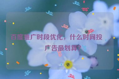 百度推廣時(shí)段優(yōu)化，什么時(shí)間投放廣告最劃算？