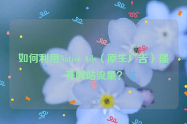 如何利用Native Ads（原生廣告）提升網(wǎng)站流量？