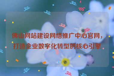 佛山網站建設網絡推廣中心官網，打造企業(yè)數(shù)字化轉型的核心引擎
