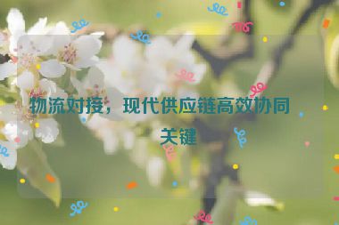物流對(duì)接，現(xiàn)代供應(yīng)鏈高效協(xié)同的關(guān)鍵