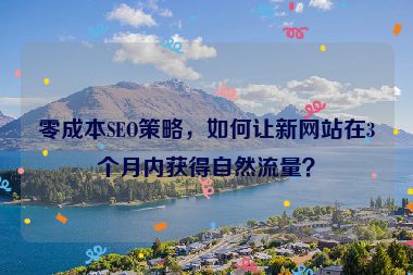 零成本SEO策略，如何讓新網(wǎng)站在3個月內(nèi)獲得自然流量？